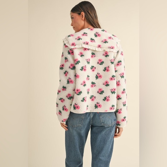 Floral Dream Peter Pan Sherpa Jacket - Picture 7 of 10
